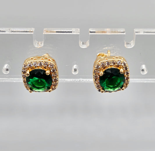 Emerald Halo Stud