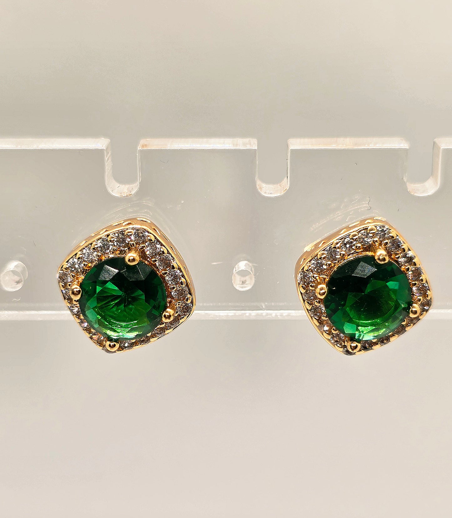 Emerald Halo Stud