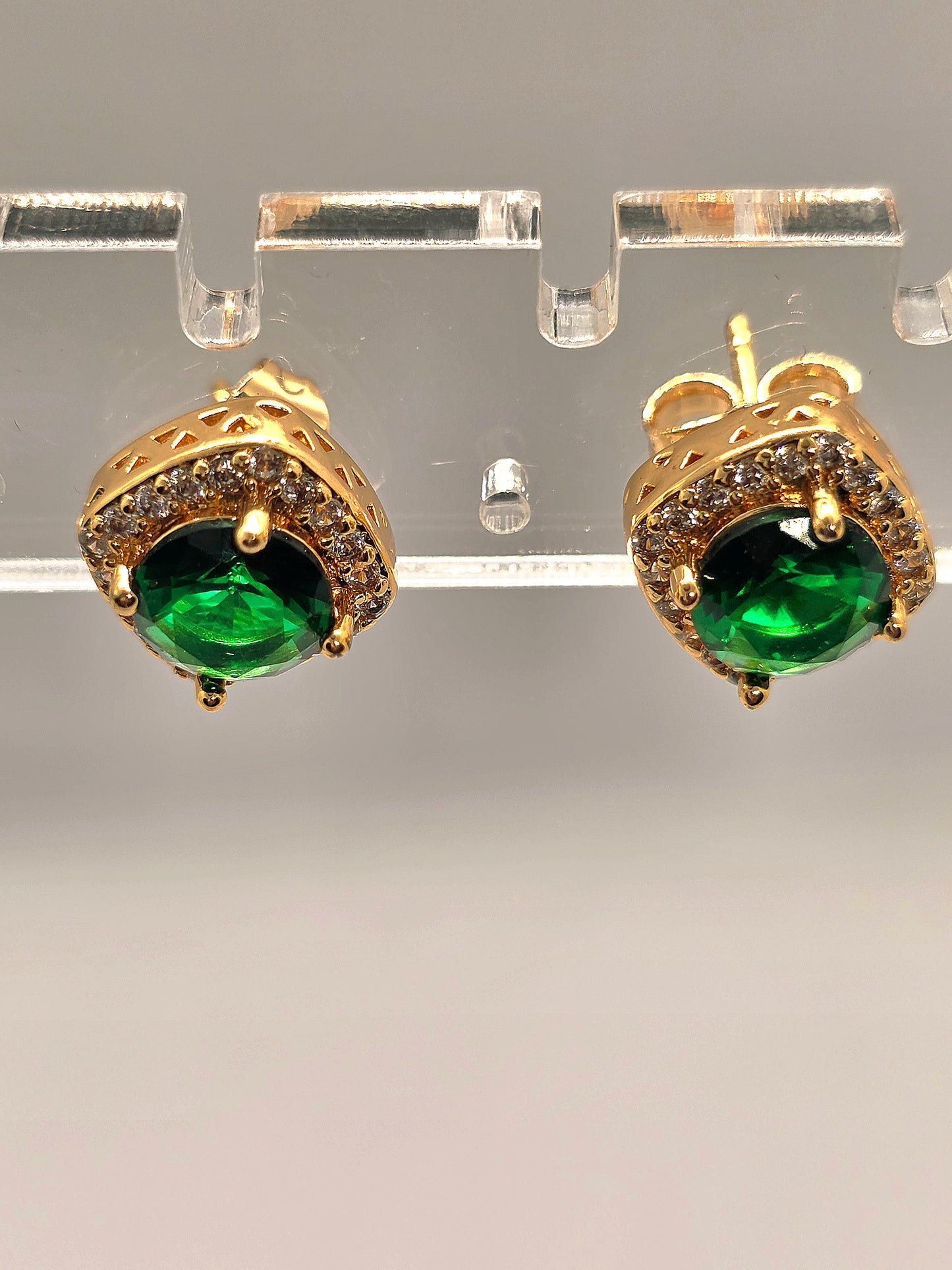 Emerald Halo Stud